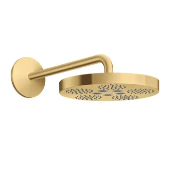 Axor One Верхний душ Ø280 мм., с настенным держателем 389 мм., цвет: шлифованное золото 48491