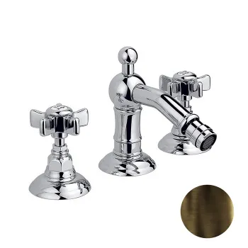 Смеситель для биде Nicolazzi Dames Anglaises на 3 отверстия, с донным клапаном, тёмная бронза 1415DB18