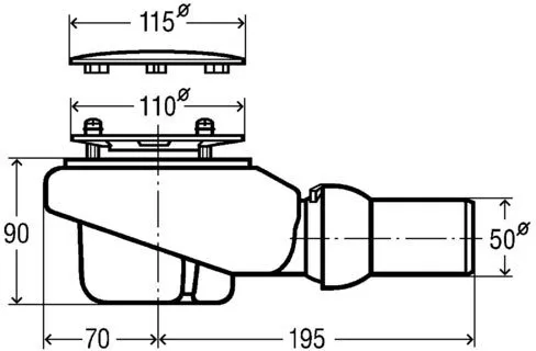 Сифон для душевого поддона Viega 578916 хром