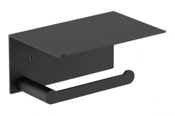 Держатель для туалетной бумаги Nofer с полочкой для мобильного телефона Verona черный 16876.N