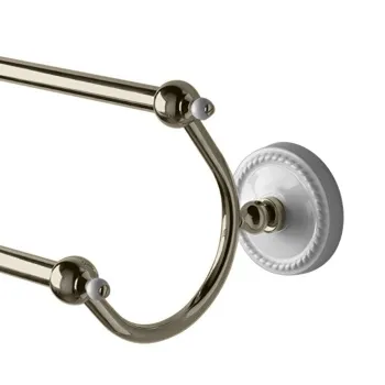 Полотенцедержатель двойной настенный Devon&Devon Dorothy 60 держатели никель блестящий/белый DOR412NK