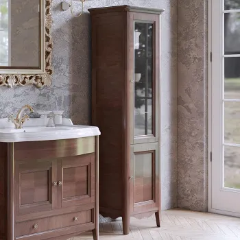 Пенал Tw Veronica 50.2/45x40/37.4xh172, 2 распашные дверки, доводчики Blum, петли справа-DX,, noce, ручки riflesso бронза VER2050D-N