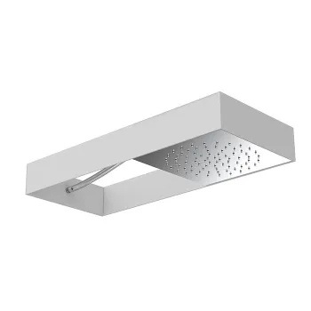 Верхний душ Moove настенного монтажа Fima Carlo Frattini Wellness в белой матовой раме, передвижной модуль подачи воды, хром F2991BCR