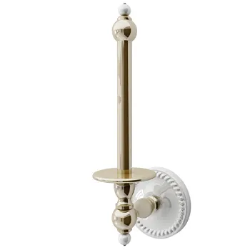 Держатель запасного туалетного рулона настенный Devon&Devon Dorothy золото светлое/белый DOR411OT/PS