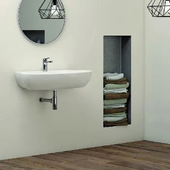 Раковина подвесная Azzurra Comoda 1 отв. под смеситель 55х47см, белый CMLS05547T0MBI/(COM 55/S bi)*1