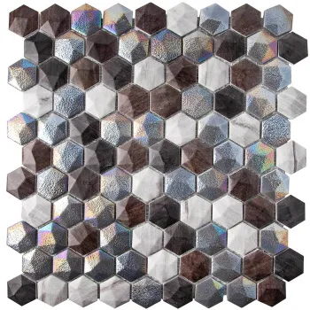 Мозаика на сетке Vidrepur Hexagon Hex Forest Mix м2