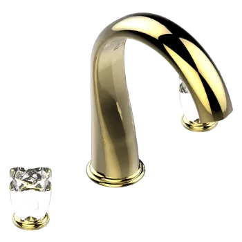 Смеситель на борт ванны THG Petale De Cristal Clair U6A-F01-25SG полированное золото
