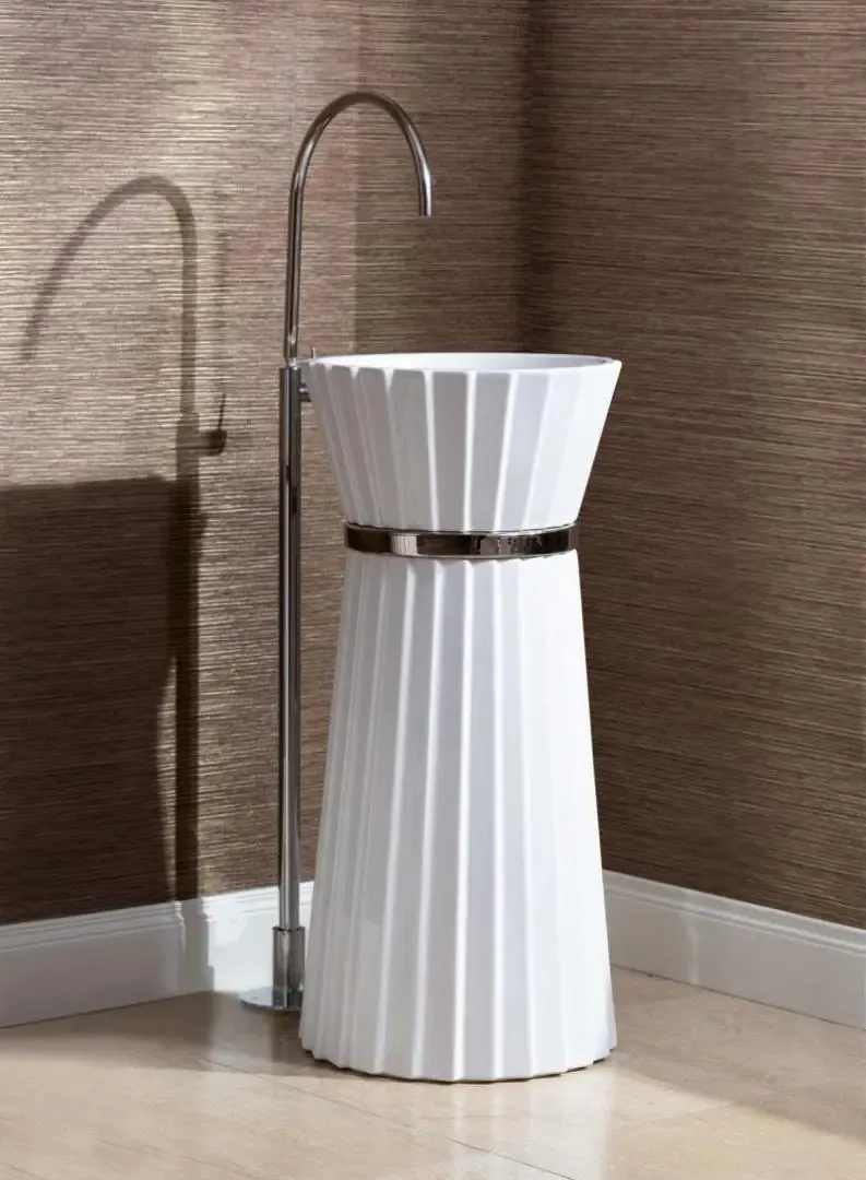 Раковина OASIS BATHROOM PLISSE 0PI440CECR - хром/белый