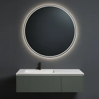 Зеркало с блестящей кромкой Antonio Lupi Albore 72, толщиной 5, с белой светодиодной подсветкой, на раме А0002471317