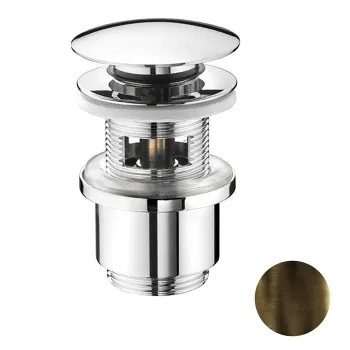 Сливной донный клапан Nicolazzi Complementi 1 1/4 clic-clac, с переливом, тёмная бронза 5558DB