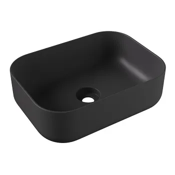 Раковина накладная Alice Unica 50x37хВ16,5, без отверстия под смеситель, чёрный матовый, 32190108
