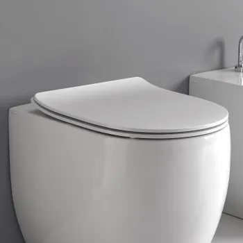 Сиденье для унитаза Kerasan Flo slim белое,крепление хром, микролифт 319101