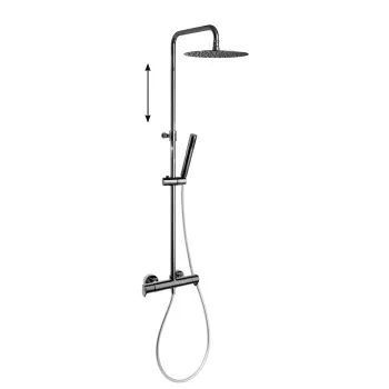 Душевая система Ramonsoler Alexia термостатическая без излива с регулировкой высоты никель 3654RM250NC