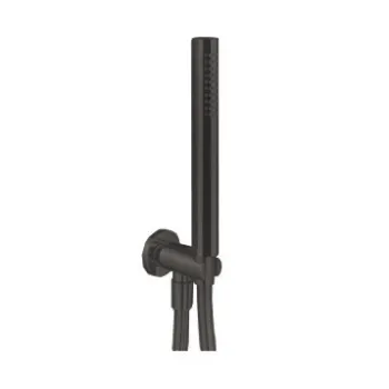 Душевой набор Fantini Milano вывод воды 1/2", шланг 150 см, ручная лейка FIT, держатель для лейки, Matt Gun Metal PVD 86 P5 8093