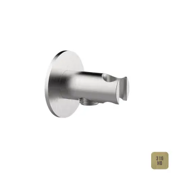 Вывод из стены с держателем для душевой лейки Almar, high brass 316 brushed pvd E095032.HB316