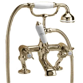 Смеситель для ванны Devon&Devon Coventtry на борт на 2 отв. с душевым комплектом, светлое золото MARF20/B