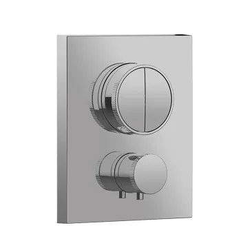 Внешняя часть встраиваемого термостатического смесителя с кнопочным управлением Almar Core для 2-х потребителей, хром E176682.CR