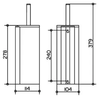 Туалетный ершик Keuco Plan 14964010100 с черной пластиковой колбой, хром