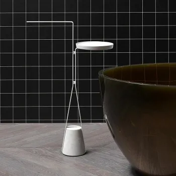 Полотенцедержатель напольный Antonio Lupi Halo 800х240х550, база из мрамора Carrara satinato, Bianco opaco А0002469832