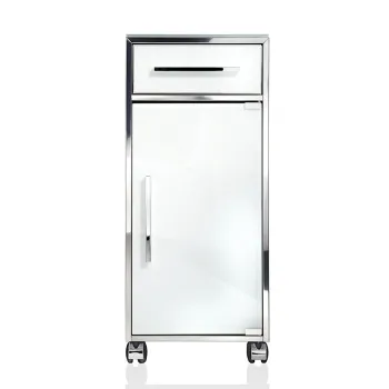 Шкафчик передвижной Decor Walther RS 1 38x30x80 стекло белое, сталь полированная 704270