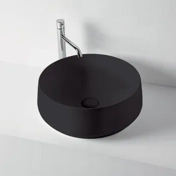 Раковина накладная Kerasan F10 D43, H 16, черный матовый 460431