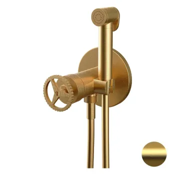 Смеситель с гигиеническим душем Remer Chrono золото брашированное CH65WBG