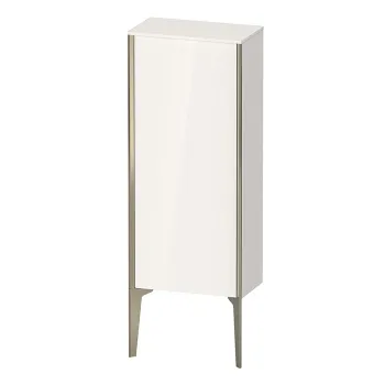 Duravit XViu Шкаф подвесной 890x400x240мм, с 1 дверью, 2 стеклянными полками (петли справа), цвет: белый глянцевый/champagne matt