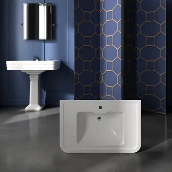 Раковина Devon&Devon Nobel 86х56х23 cм. подвесная c 1отв. белый заказ по запросу! можно комплектовать пьедесталом IBCOLBLUES NOBEL1FBI