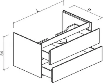 Тумба под раковину Brenta Fly 120 см подвесной дерево 2 ящика (FL210.120.49.W)
