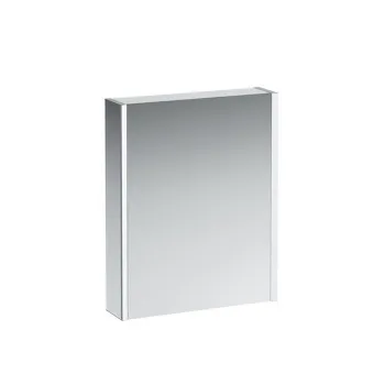 Laufen Frame 25 шкаф зеркальный 600x150x750 мм, алюминий, 1 дверца с зеркалом с 2х сторон, петли справа, сенс. выкл., 2 розетки, 2 верт-х эл-та LED-по