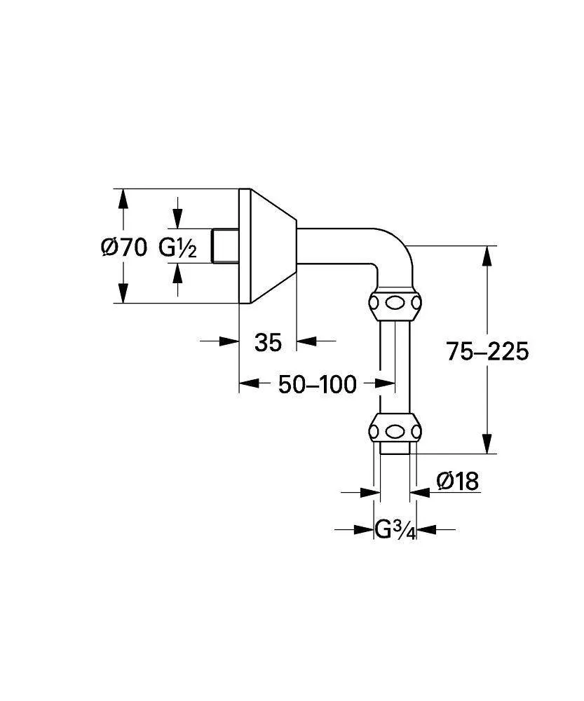 Отвод для внешних термостатов Grohe 12407000