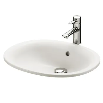 Раковина встраиваемая сверху Toto Public с переливом CeFiONtect LW762Y