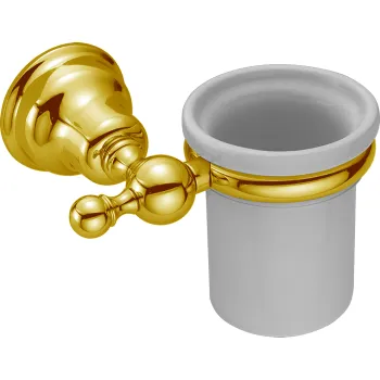 Стакан подвесной керамический Cisal Arcana белый/золото AR09050024