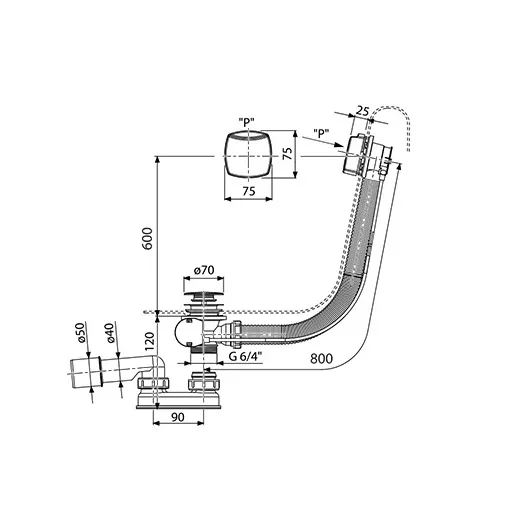 Слив-перелив Ravak X01506 хром