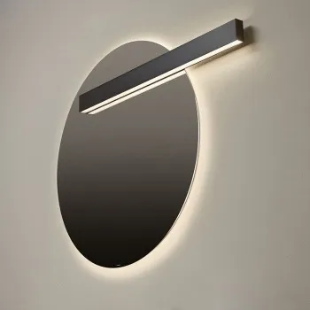 Зеркало Antonio Lupi Circus 108, с белой светодиодной подсветкой, с блестящей кромкой, с правосторонним светильником LUCENTE, на раме А0002475006