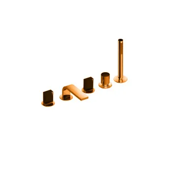 Смеситель на борт ванны Fantini Venezia In 5 отв., с ручн душем, излив 160, Matt Copper PVD 29 P9 N565S