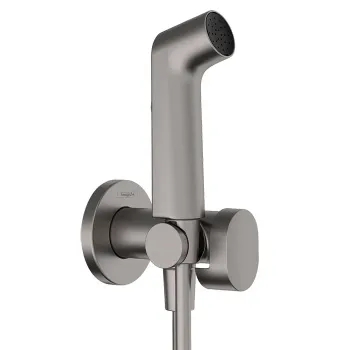 HG Bidette E Гигиенический душ со смесителем,   держатель, цвет шлиф черный хром(без внутренней части 29235180)
