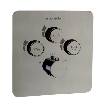 Смеситель для душа Ramonsoler RS-Smart встраиваемый термостатический на 3 выхода с внутренней частью никель 85T301SNC