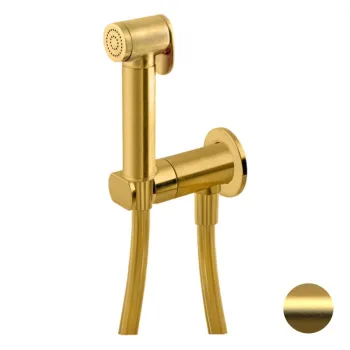 Смеситель с гигиеническим душем Remer X-style Minimal золото брашированное N64WBG