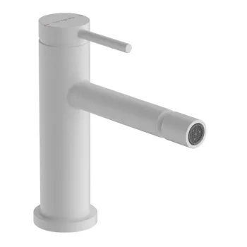 HG Tecturis S Однорычажный смеситель для биде со сливным гарнитуром, матовый белый