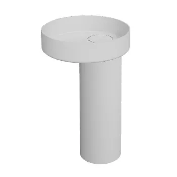 Раковина напольная Moma Tower Oyster D50*90 без отверстия, White Stonage TOY0150K