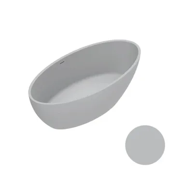 Ванна из искусственного камня 165×80 h52 Catalano Vasche Solid со слив-переливом Cemento satinato 7239010023