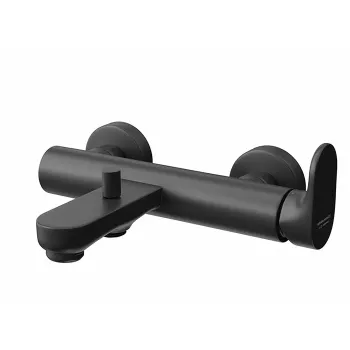 Смеситель для ванны OLE настенный с переключением ванна/душ Kerama Marazzi без лейки, матовый черный 69440KM.01.093