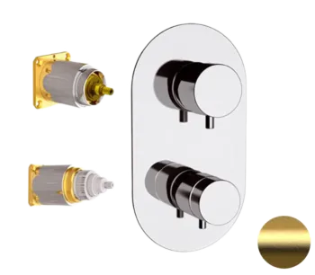 Смеситель для душа Daniel Suvi Thermo ST20612D3KBDP золото брашированное