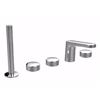 Смеситель на борт ванны Fima Carlo Frattini Texture Collection с изливом, ручки H, без накладок, хром F5614HCR