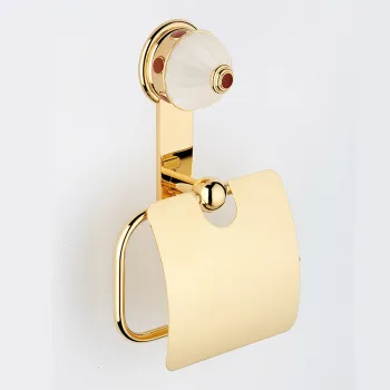 Держатель туалетной бумаги с крышкой THG Cheverny Jaspe Rouge A1U-F01-538AC полированное золото