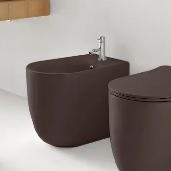 Биде напольное Kerasan Nolita с 1 отв под смеситель 55х35, с креплениями WB5N, Borgogna matt 532075*1