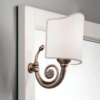 Светильник Eban Stella, монтаж на раму зеркала,, бронза, с абажуром тканевым кремовый FAPST----BR