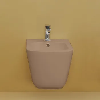 Биде подвесное Kerasan Tribeca 55, c 1 отв под смеситель, c креплением WB9N, Bruno matt 512588