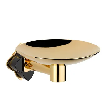 Мыльница металлическая THG Petale De Cristal Noir U6D-F01-546GM полированное золото